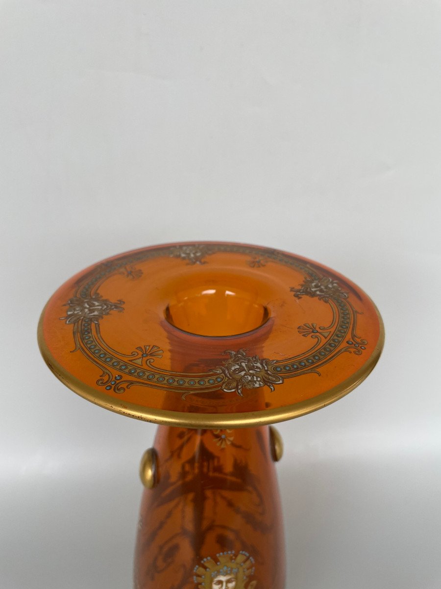 Baccarat Crystal - Amber Crystal Vase Late 19th-photo-1